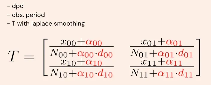 Hyperparameters in Markov Chain risk labeling
